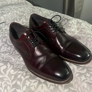 Stacy Adams 8M Dickinson Cap Toe Burgundy Oxfords